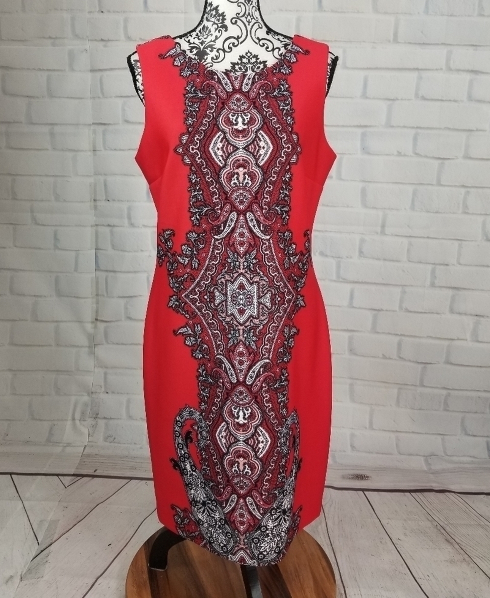 Sandra Darren size 12 sleeveless paisley dress